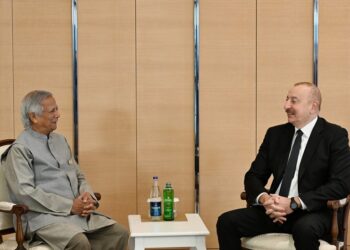 İlham Əliyev Banqladeş Müvəqqəti Hökumətinin Baş müşaviri ilə görüşüb