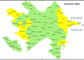 Küləkli hava şəraiti ilə bağlı sarı xəbərdarlıq verilib
