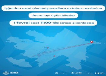 Azad olunmuş ərazilərə fevral ayı üçün biletlər satışa çıxarılır