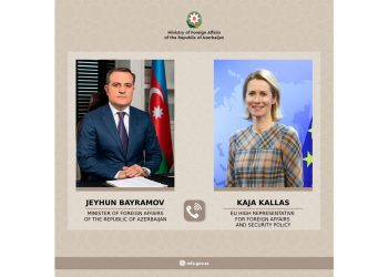 Ceyhun Bayramov Kaya Kallasla Azərbaycan-Aİ münasibətlərini müzakirə edib