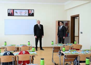 Prezident İlham Əliyev İsmayıllı şəhərində “Talıstan” liseyinin binasının açılışında iştirak edib – FOTO