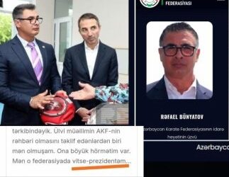 Rafael Bünyatov özünü Karate Federasiyasında vitse-prezident kimi təqdim edir