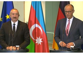 Prezident İlham Əliyev və Federal Kansler Fridrix Merts mətbuata bəyanatlarla çıxış ediblər