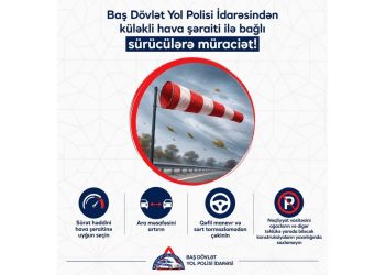 DYP küləkli hava ilə bağlı sürücülərə müraciət edib